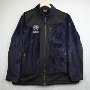 Millet 110 Jacket Mens Large Blue Fleece Full Zip Utility Pockets Outdoor Hiking